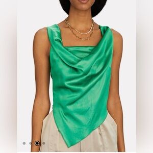Nanushka Petra Satin Cowl Neck Top